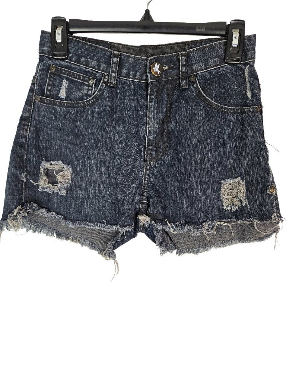 One Teaspoon Indigo Dark Wash 100% Cotton Distressed Cutoff Short 8/26